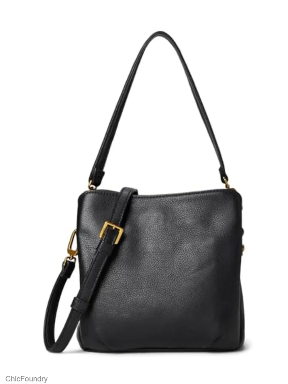 Leather Convertible Hobo Shoulder Bag with Crossbody Strap